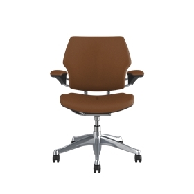 Freedom Task Chair, Corvara Saddle/Tan, Polished aluminium with Graphite Trim Frame, Locking Casters Picture 2