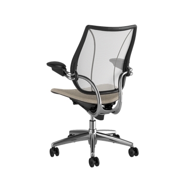 Liberty Task Chair, Pinstripe White Back, Hallingdal 65 0200 Seat, Polished Frame with Black Trim Picture 3