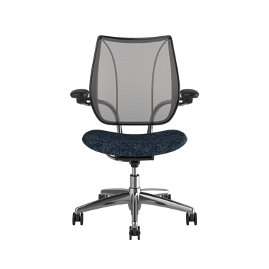 Liberty Task Chair, Pinstripe Silver Back, Arda 0771 Seat, Polished Frame with Black Trim Picture 2