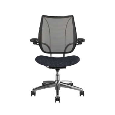 Liberty Task Chair, Pinstripe Black Back, Vanir 0693 Seat, Polished Frame with Black Trim Picture 2