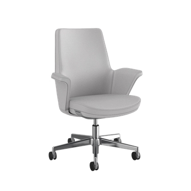 Summa Chair with Upholstered Leather Back and Stone- Maribo (Chrome-Free Leather)