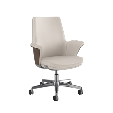 Summa Chair with Walnut Wood Back and Bone- Maribo (Chrome-Free Leather)