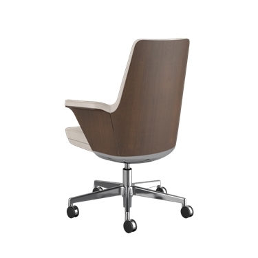 Summa Chair with Walnut Wood Back and Bone- Maribo (Chrome-Free Leather) Picture 3