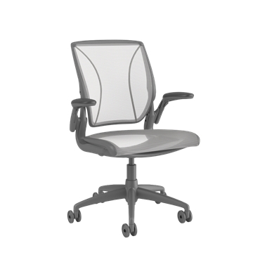 Diffrient World Chair, Pinstripe Back, Pinstripe Seat White