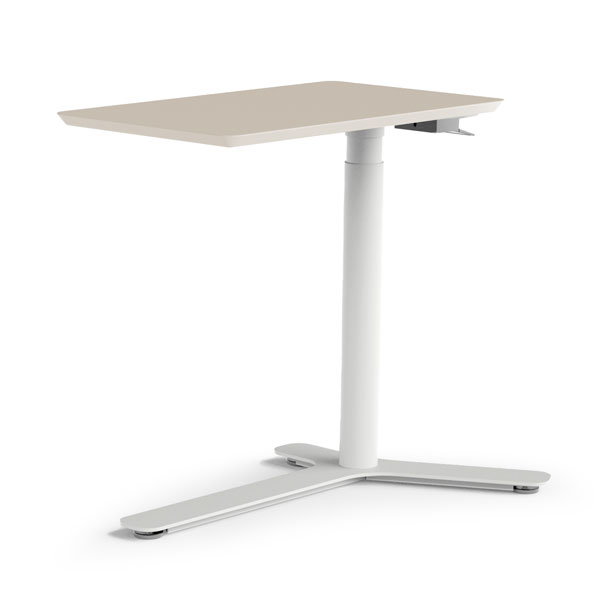 Float Mini, Vapor Grey - Natural Linoleum Top and Cloud White Base