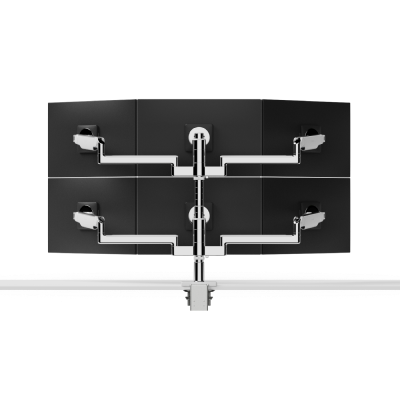 M/Flex M2 Pro Six Monitor Arms, Stacked (Three Over Three), Polished Aluminum